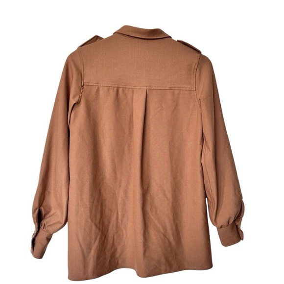Sezane Camel Button-Down Shirt - Picture 3 of 10